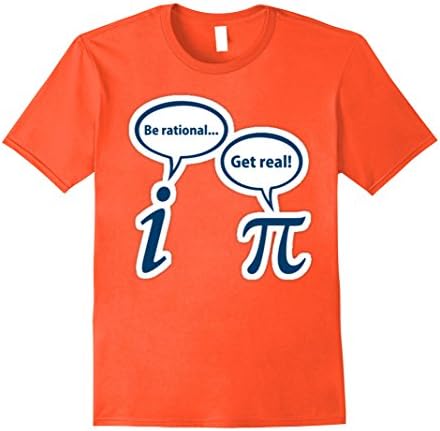 Men's i For Be Rational And Pi For Get Real Funny Math Joke Tshirt XL Orange
