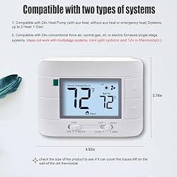 Aowel 2 Heat/ 1 Cool Non-Programmable Thermostat