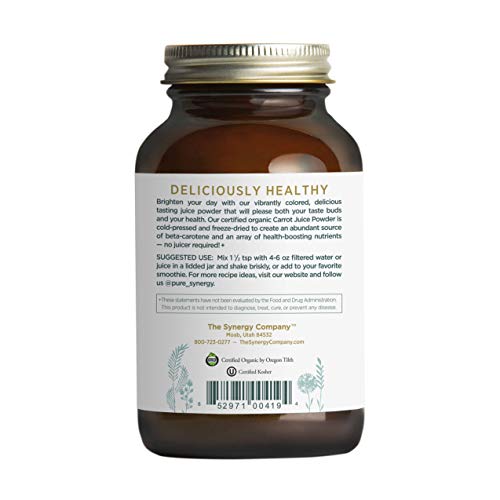 Pure Synergy USDA Organic Carrot Juice Powder (7.4 oz) USA Grown, Non-GMO - Thumbnail 3