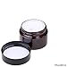 Kare & Kind Refillable Cosmetics Jars Kit - 4x Cosmetics Jars (Amber Glass), 4x Lids, 4x Inner Covers, 39x Labels + 4x Mini Spatula for Easy Filling - For Creams, Essential Oils, Powders, etc.