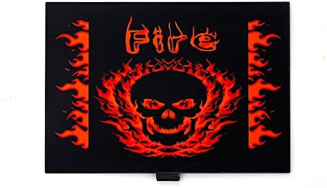 Sound Activated Flashing Light Up Down Speaker LED Panel with Sensor (Fire Skull)