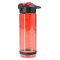 Bonison 26 OZ Water Bottle with Straw BPA Free Shaker Bottle Protein Powder Mixing Bottle with Lid Lock-Easy One Hand Operate Sport Bottle (Red)