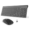 Wireless Keyboard and Mouse Combo, LeadsaiL Compact Quiet Full Size Wireless Keyboard and Mouse Set 2.4G Ultra-Thin…
