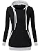Messic for Juniors Sweaters & Hoodies, Women's Slim Fit 1/4 Oblique Zipper Hoodie Sweatshirt,Black,Medium