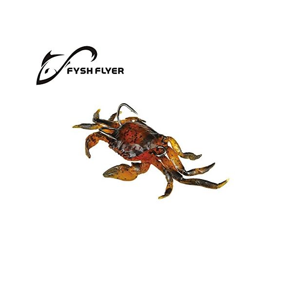 FyshFlyer-Monstar-3D-PVC-Crab-BaitBarbed-Hooks-11-Ounce-4-Inch-Fishing-Lures