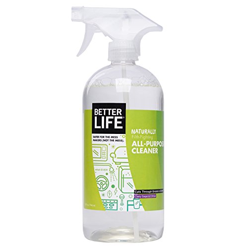 Better Life Natural All-Purpose Cleaner, Safe Around Kids & Pets, Clary Sage & Citrus, 32 Ounces 2409N