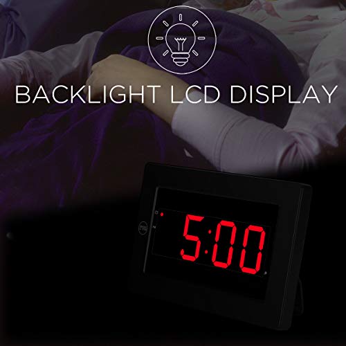 Timegyro Digital Wall Clock LED Alarm Clock Battery Powered Only with