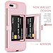 DOMAVER iPhone 8 Plus Case,iPhone 7 Plus Case with Wallet Card Holder and Mirror Hard Plastic Soft TPU Rubber Heavy Duty Shockproof Protective Phone Case Cover for iPhone 7 Plus/8 Plus,Rose Gold