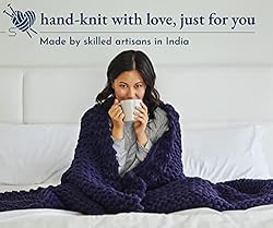 100% Cotton Handmade Chunky Knit Weighted Blanket