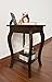 Espresso Finish Curved Legs Accent Side End Table with Bottom Shelf