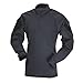 Tru-Spec Men's Regular T.R.U. 1/4 Zip Combat Shirt, Black/Black, Medium