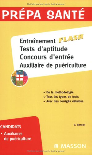 Entraînement flash, tests d'aptitude, concours d'entrée auxilliaire de puériculture