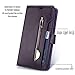 FLYEE Case Compatible with Galaxy Note 10 Plus (6.8 inch,Released 2019),Wallet Case for Women and Girls with Card Holder,10 Card Slots Flip PU Leather Zipper Protective Case with Wrist Strap -Purple