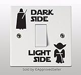 ApprovedSeller New Vinyl Star Wars Decal Sticker of The Dark Side Light Side Wall Light Switch Darth Vader Yoda Walt Disney Custom Sticker for Kids and Adults Made and Sold