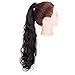 Stamped Glorious Clip in Ponytail Extension Synthetic Wrap Around Long Wavy Ponytail for Lady Women Girl Magic Paste Ponytail Hair Piece(24 Inch,4#)