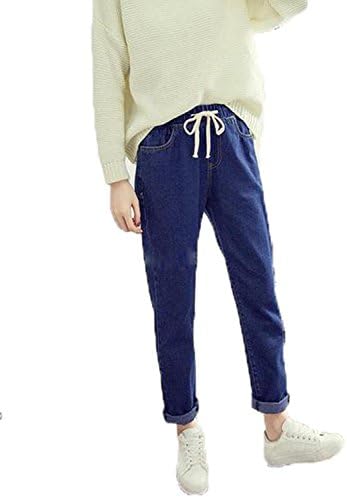 Amazon アイビエツ Aibietu レディース デニム サルエル パンツ ウエスト ゴム カジュアル ジョガー テーパード ジーンズ ジーンズ 通販