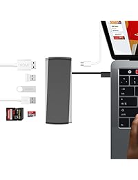 USB tipo C Hub, 7 in1   Adaptador de puerto 3 x puertos USB 3.0, 4 K HDMI, Pass a través de carga, Micro SD lector de tarjetas SD para Macbook Pro 12", 13", 15" 2016 2017, S8, Note 8, notebooks, portátiles
