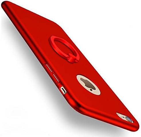 Xeber iPhone 6 6s Case,Ultra Light Slim Fit Anti Scratch Fingerprint Premium Matt Surface With Ring Brackets Excellent Grip For iPhone 6 6s 4.7 Inch Case (iPhone 6 6s, Red)