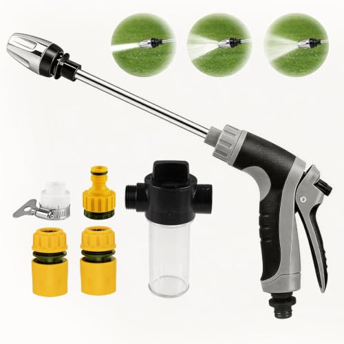 POP lina Pressures Washer Nozzles Power Jet High Pressure Garden Hose Gun Water Hose Nozzle Portable Garden Watering Gun for Car Garden Patio Washing