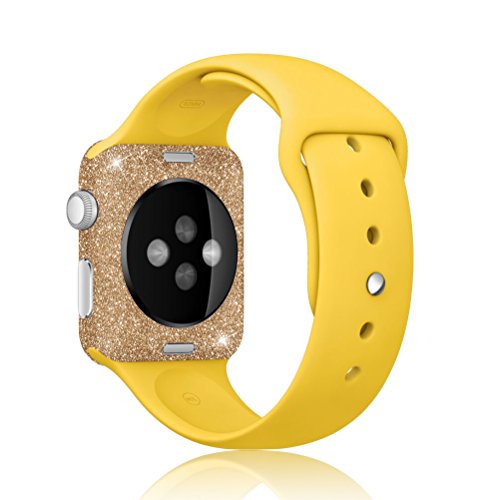 Furivy for iWatch 42MM Decal Sticker Creative (2 Pack) Bling Skin Stickers for Apple Watch 42mm Champagne Gold