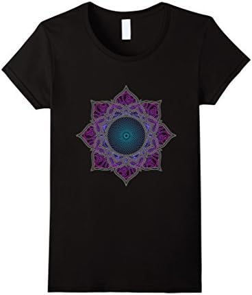 Womens Peaceful Mandala Flower t-shirt Large Black