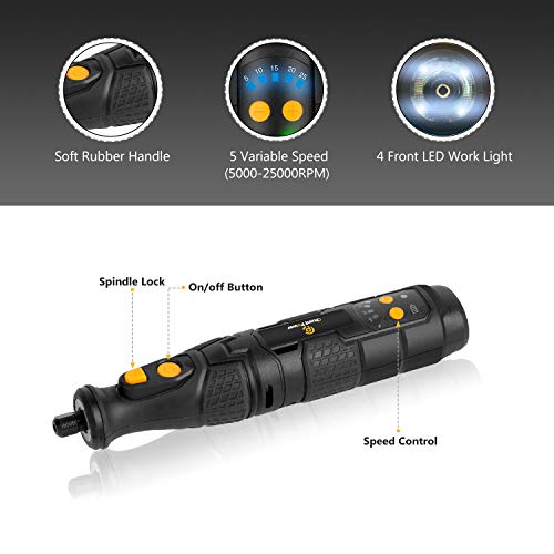 CHANT POWER Cordless Rotary Tool with 41 Pieces Accessorries,5Speed