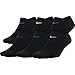 Nike Women's Everyday Lightweight No-Show Socks (6 Pair), Black/Multicolor, Medium