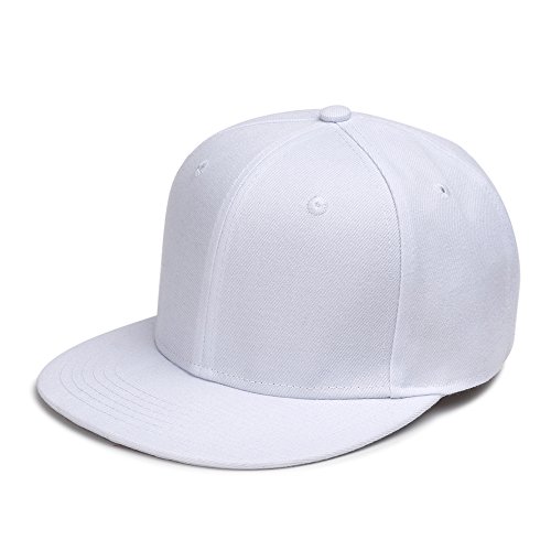 SUPERCB Unisex Baseball Cap Adjustable Pure Colour Hat Hip Hop White