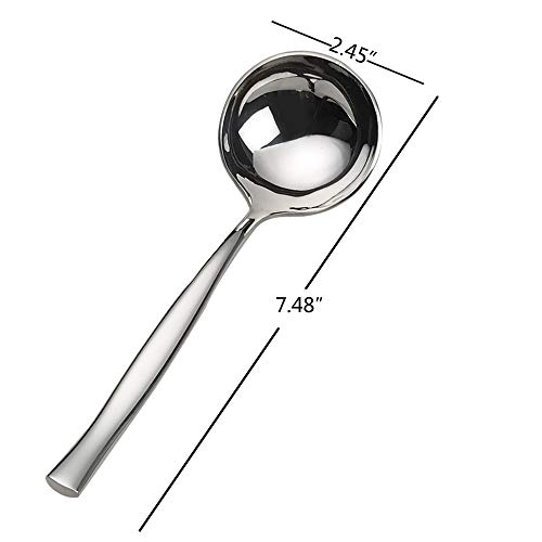 Idomy 2-Piece Stainless Steel Gravy Soup Spoon, Gravy Ladle Soup, Small Ladle - Thumbnail 2