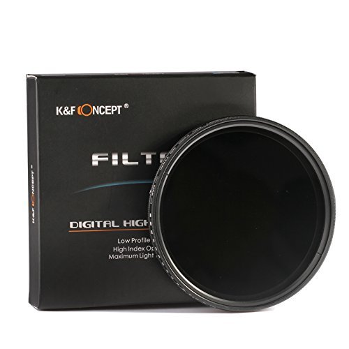 K&F Concept 49mm Slim HD Multi-Coated Variable Polarizing ND Neutral Density Adjustable ND2 ND4 ND8 to ND400 Lens Filter + Lens Cleaning Cloth for Cameras Lens
