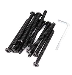 binifiMux 12pcs Black 1/4-20 x 2" Hex Socket Cap
