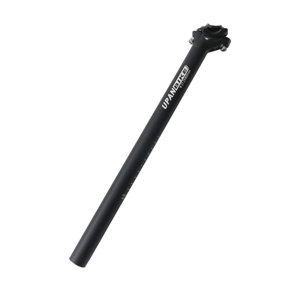 UPANBIKE Bike Seat Post Aluminum Alloy Length 400mm Diameter 27.2mm(Black)