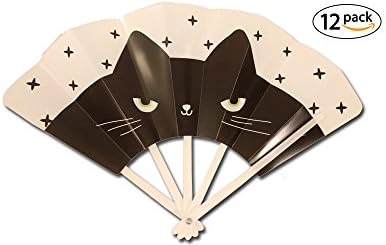 Hand Fans Toddler Birthday Party Favors for Kids; Cat 12ct Fun and Safe; Folding Fan Toys Boys Girls