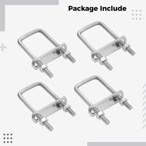 Square UBolt, Stainless Steel Square Bend U Bolts With Nuts And Frame