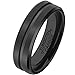Tungsten Rings Men ring Engagement 6mm Black Plated Wedding Band Brushed Polished Finish Size 6-13