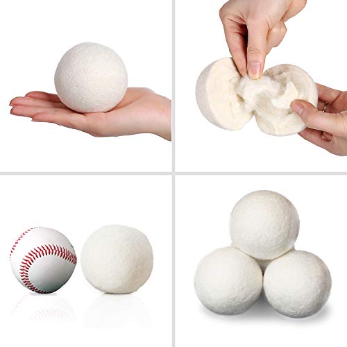 (Upgraded) SnugPad XL Size Wool Dryer Balls Natural Fabric Softener & 100 Organic Premium New