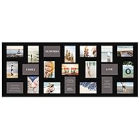 Gallery Solutions Flat Wall 21-Opening Collage Frame for 4x6 Images with Black Mat