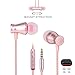 Ephone in-Ear Earbuds Headphones, Metal Magnetic Housing and Wired Bass Stereo Headsets, Earphones with Microphone Apply to 3.5mm Audio Jack - Rose Gold