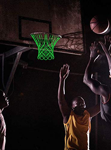 image for SCIONE Glow in The Dark Outdoor Basketball Net Nylon Glowing Basketbal