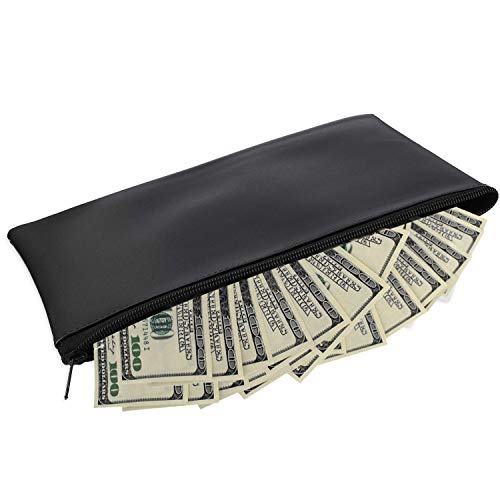 Zipper Bank Bags,4 Pack Money Pouch Bank Deposit Bag PU Leather Cash and Coin Pouch Bank envelopes with Zipper (Mix-Color)