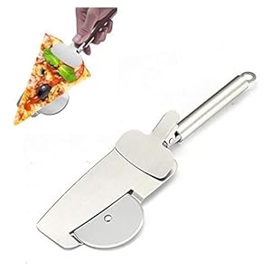 Qiajie RVS 4 in 1 Pizza Cutter Draagbare Pizza Cake Roller Schop Slicer voor Thuis Keuken