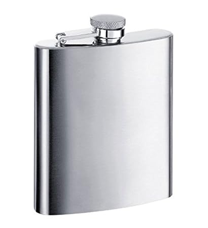 Menzy Pocket Carry Alcoholic Drinks Wine Whiskey Holder, Liquor Hip Flask for Men- Stainless Steel (Silver, Approx. 210 ML)