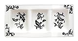 Tuscany Fleur De Lis, Just Black & White Ceramic Relish Tray14-1/2