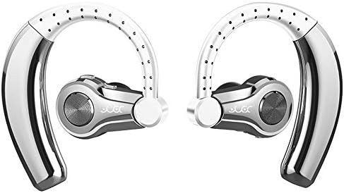 T9S Bluetooth business headset, wireless headset V5.0 built-in microphone, long-distance single-ear connection, suitable for iPhone and Android smartphones (multiple colors available),Silver [Energy Class A]