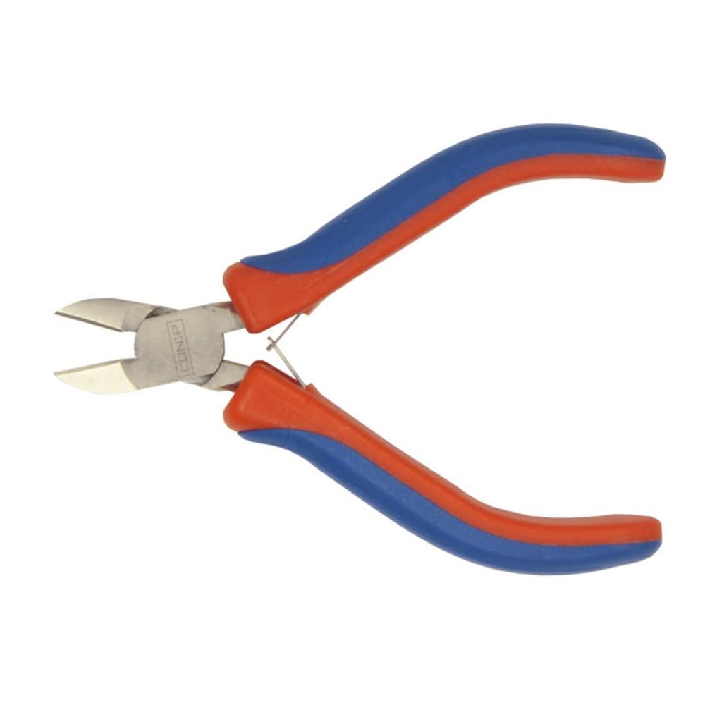 CON:P CPT187082 2C-Handles Electrician's Side Cutting Pliers, Silver/Blue/Red, 120 mm