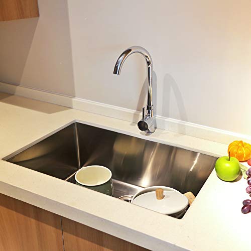 image for Stainless Steel Kitchen Sink - Visen 23in 16gauge Single Bowl with Ang
