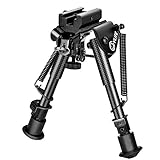 CVLIFE 6-9 inches Carbon Fiber Rifle Bipod 20mm Adapter Hunting Shooting