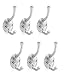 WEBI Coat Hooks,6 Hooks for Hanging,Heavy Duty Hat Hooks Wall Towel Hooks for Closet,Mudroom,Backpack,Chrome
