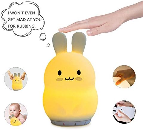 YHTechnology Nursery Bluetooth Music Speaker with Night Light, Cute Bunny Portable and Rechargeable Baby Lullaby Soother Best Gift for Children's Day