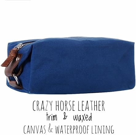 Handmade waxed canvas, Toiletry Bag Dopp Kit Shaving and Grooming Kit for Travel ~ Gift for Men Women ~ Makeup Bathroom Cosmetic Pouch Case SILKROUTE CRAFT